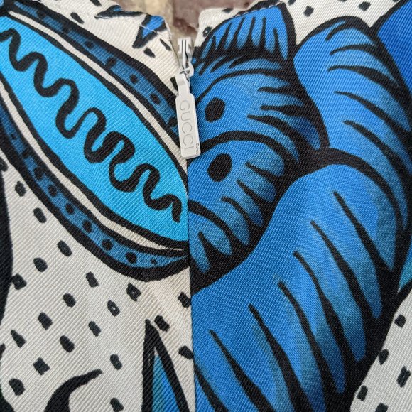 Gucci Blue & White Silk Mini Dress - Picture 9 of 9